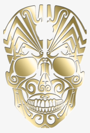 Gold Skull Engraving - Skull