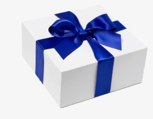 Birthday Present Transparent Background - Blue And White Gift Png