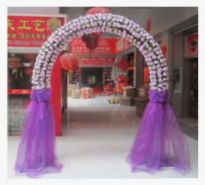 U-shaped Flower Door Arches Shelf Round Silk Flower - Wedding