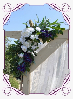 Breanna Corner Arbor Arch Wedding Decoration Package - Blue And Purple Arbor Flowers