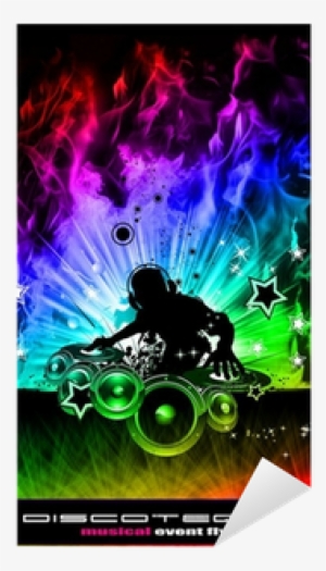 Discoteque Dj Flyer With Real Flames Sticker • Pixers® - Dj Background