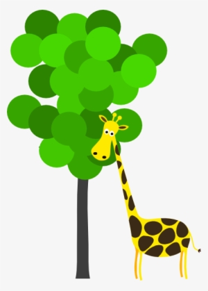 Giraffe With Tree Cartoon