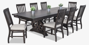 Sanctuary 9 Piece Dining Set With Slat Chairs - Dining Room