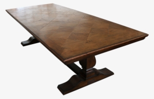 French Pedestal Base Dining Table In Rustic Parquetry - Pedestal Dining Tables Au
