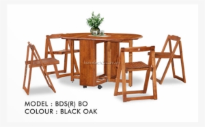 Butterfly Wooden Foldable Dining Table And 4 Folding - Dining Room