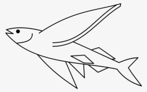 Flight Drawing Fish Line Art Computer Icons Free Commercial - Flying Fish Clip Art