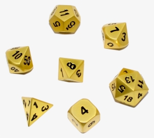 Cthulhu's Gold Solid Metal Polyhedral D&d Dice Set - D&d Dice Set Png