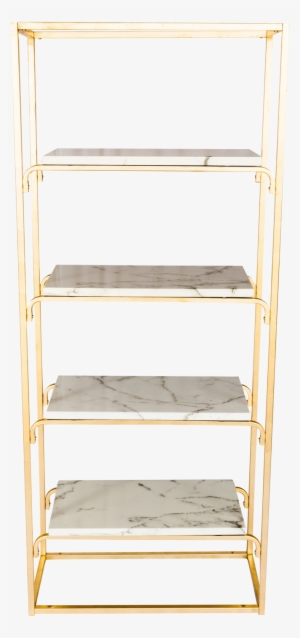 Gold And Marble Bookshelves