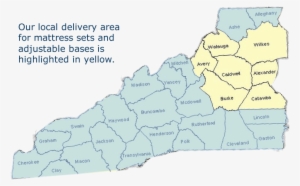Map Of Western Nc Showing Our Normal Delivery Area - Bed Frame