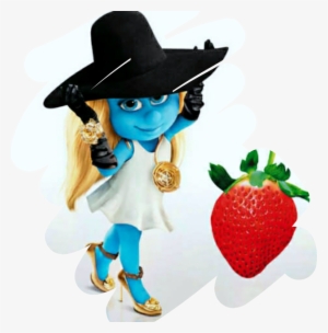 thesmurf smurf blue white gold strawberry - smurfette harper's bazaar