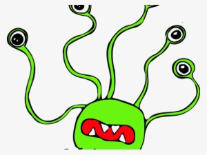 Green Eyes Clipart Alien - Cartoon Monster Lots Of Eyes