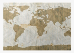 World Map On Dirty Used Loose Leaf Paper - World Map