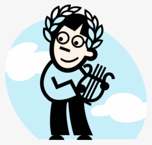 Vector Illustration Of Musician With Laurel Wreath
