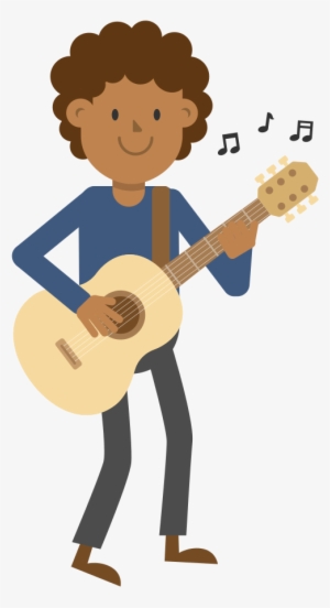 Open - Cartoon Man Playing Guitar