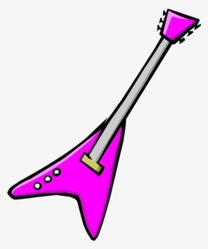 Pink Electric Guitar Clipart - Club Penguin Pink Guitar