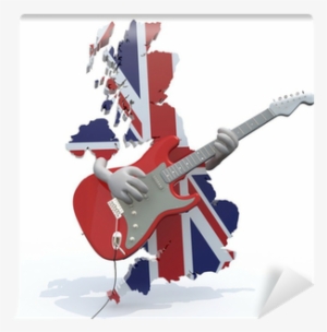 England Map With Arms That Play Electric Guitar Wall - Il Lato A Sud Del Cielo