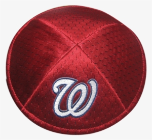 Nationals - Red Mesh And Cotton Kippah With Washington Nationals