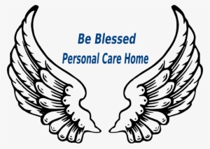 This Free Clipart Png Design Of Be Blessed Personal - Angel Wings Outline Png