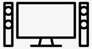 Big Television With Two Big Speakers Vector - Tv And Speaker Icon Png