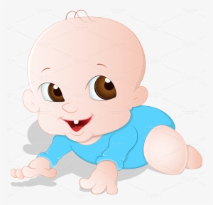 Babies Vectors ~ Illustrations On Creative Market - Toddler Crawling Cartoon