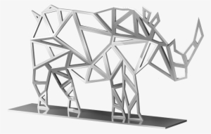 Huge Modern Silver Rhinoceros Rhino Geometric Animal - Film