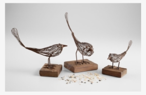 cyan design medium rustic iron & wood bird sculpture