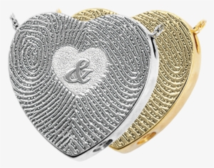 Two Fingerprints Heart - 3d Duo Fingerprints Ampersand Keepsake Jewelry