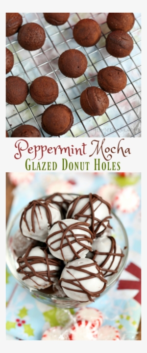Peppermint Mocha Glazed Donut Holes