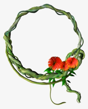 Frame Vine Orange Flowers - Floral Design