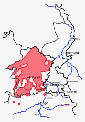 This Map Shows The Medieval County Of Loon In Red, - Map Of Maaseik Bishopric Of Liege
