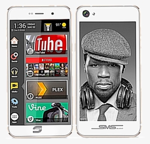 Official Dual Screen Phone & Dual Sim Phone - Sms Audio Sync By 50 Cent Wireless Headphones - White