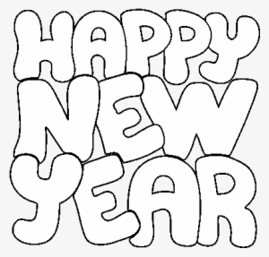 Dibujo De Feliz Año Nuevo Para Colorear - Letras Happy New Year