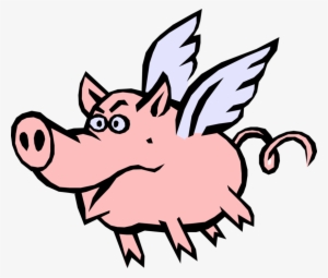Porco Com Asas Livre De Direitos Vetores Clip Art Ilustração - Gifs Of Flying Pigs