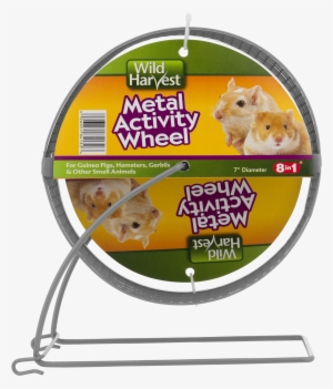 Wild Harvest 7" Metal Activity Wheel For Small Animals, - Wild Harvest P-84138 Natural Millet And Treat Holder