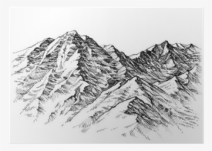 Mountains Ranges Hand Drawing Poster • Pixers® • We - 3d Tekenen Bergen