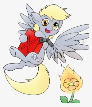 ethaes, derpy hooves, fire, flower, gasoline, jerry - derpy hooves