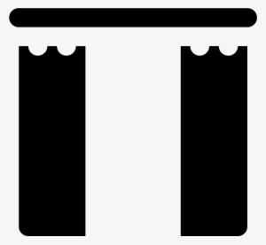 Open Curtains Icon - Curtain Open Black And White Png