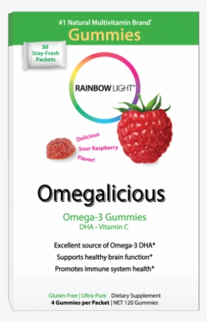 Rainbow Light Omegalicious Omega 3 Gummy Packets, 30 - Rainbow Light Gummy Omegalicious Omega 3 Formula -
