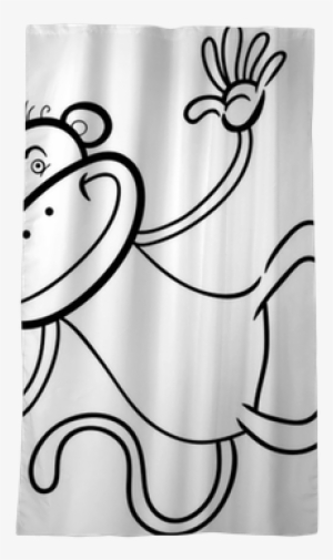 Funny Monkey For Coloring Book Blackout Window Curtain - Monkeys Jumping Drawing
