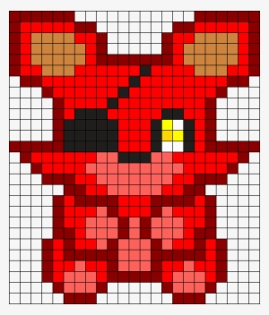 Foxy Plush Perler Bead Pattern / Bead Sprite Abalorios - Foxy Fnaf Pixel Art