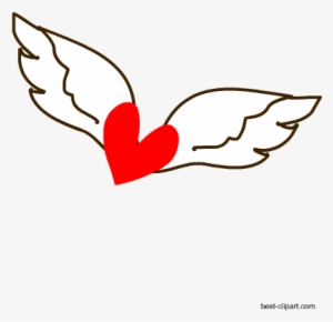 Free Heart With Wings Clipart - Heart