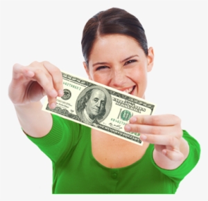 Lady Holding Cash In Hand