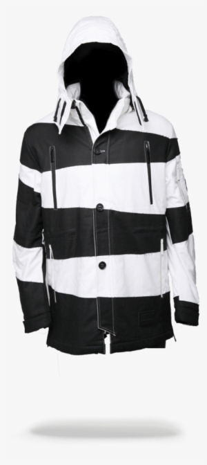Sprayground Men's Phantom Slashes Parka Jacket: Black/white