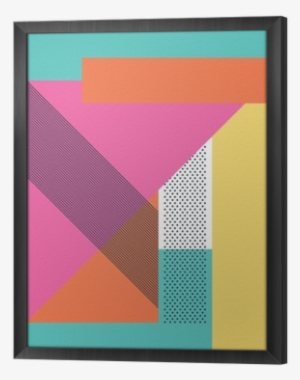 Abstract Retro 80s Background With Geometric Shapes - Patchwork