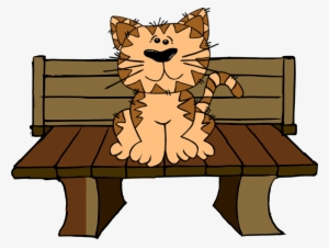 Bench Clipart Animated - Sitting Cat Shower Curtain