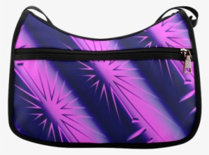 Purple And Blue Starburst Abstract Crossbody Bags