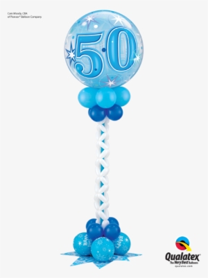 22" Single Bubble 50 Blue Starburst Sparkle - Mylar
