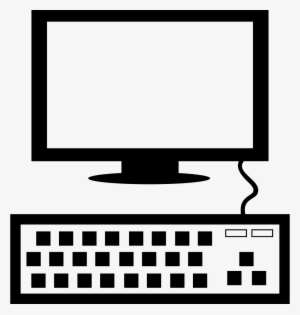 Workplace With Computer Monitor And Keyboard Comments - Symbol Komputera