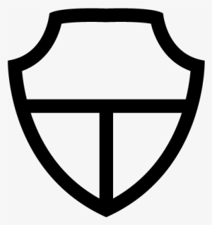 Shield White Shape Divided In Three Vector - Shield Divided
