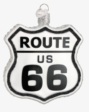 Historic Route 66 Road Sign Glass Ornament - Cars Route 66 Sign
